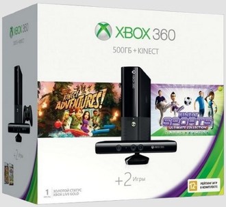 XBOX 360 Microsoft 500Gb+Kinect+ KinectSports+Adventures